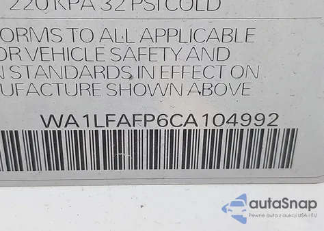 2012 Audi Q5 2.0T Premium z USA, uszkodzony, nr VIN WA1LFAFP6CA104992